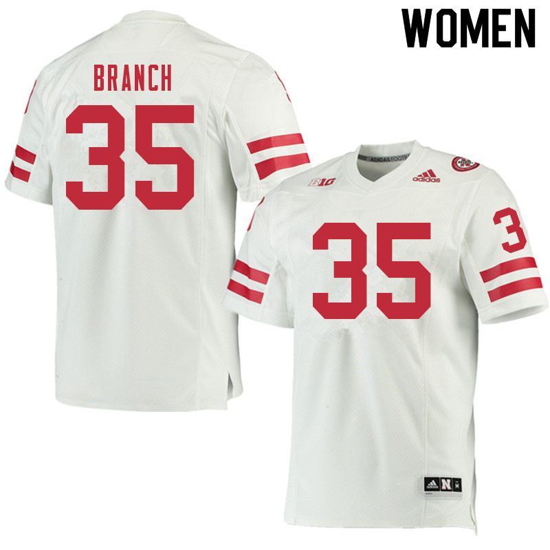 Women #35 Derek Branch Nebraska Cornhuskers College Football Jerseys Sale-White
